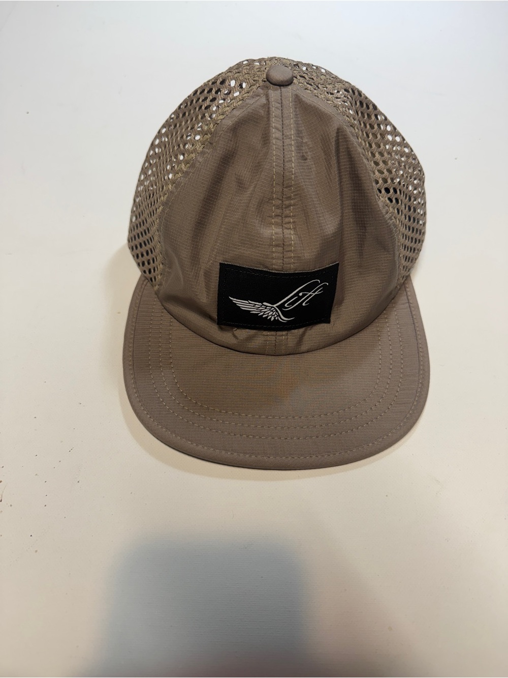 Richardson Outdoor Taupe Mesh 5-Panel Cap with Wing Logo Patch